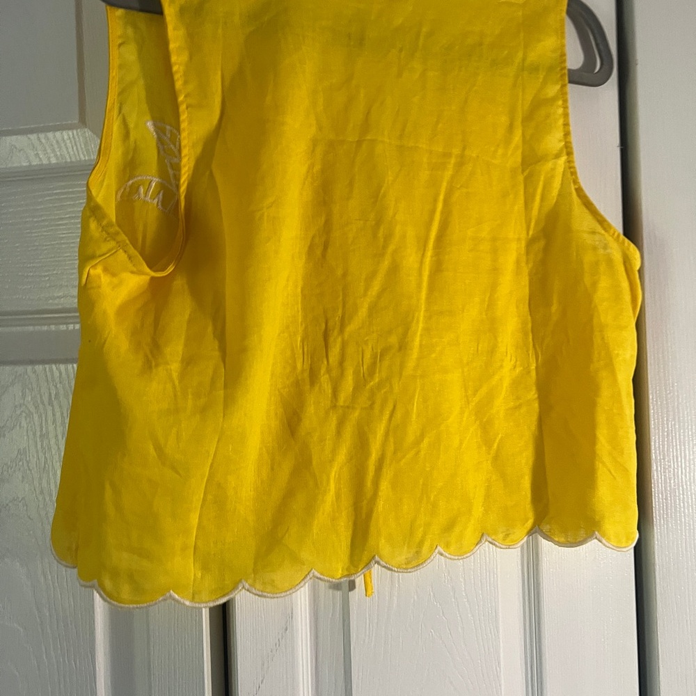 Christian Siriano Yellow Sleeveless Crop Tank Top - Picture 9 of 12